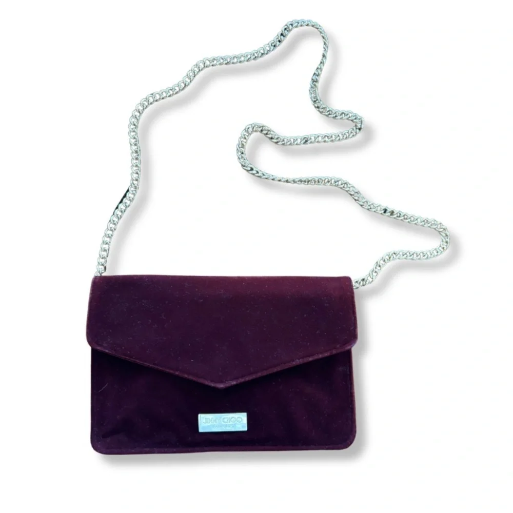 ✨ Vintage Jimmy Choo Parfums Velvet Chain Clutch ✨ - Picture 2 of 11